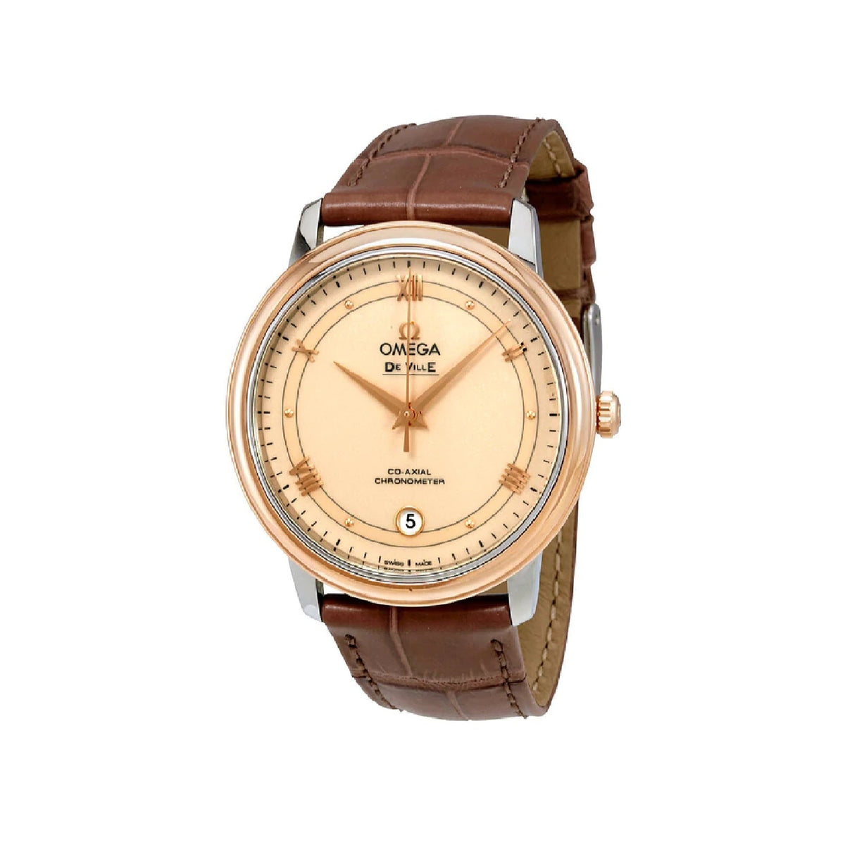 Omega Unisex 424.23.37.20.09.001 De Ville Brown Leather Watch