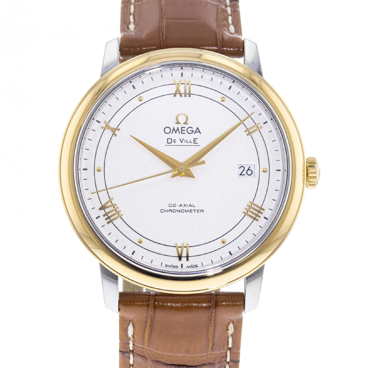 Omega Men&#39;s 424.23.40.20.02.001 De Ville Brown Leather Watch