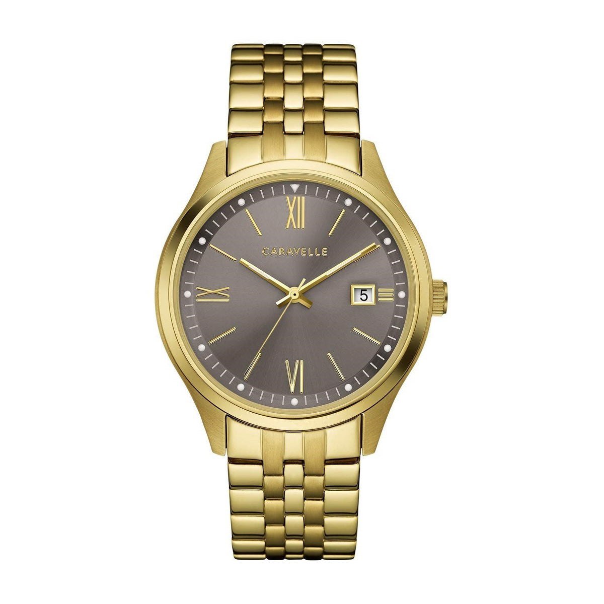 Bulova Men&#39;s 44B122 Caravelle Gold-Tone Stainless Steel Watch