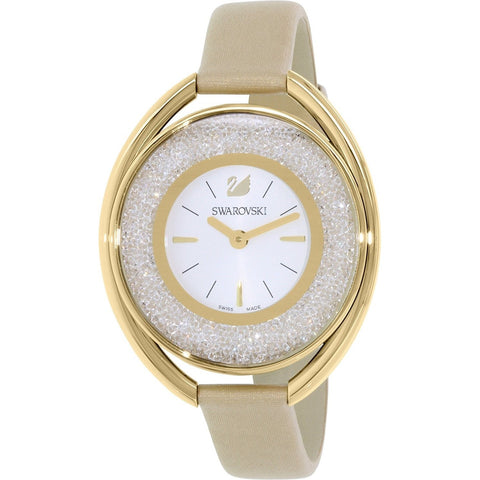 Swarovski Women's 5158972 Crystalline Crystal Gold-Tone Leather Watch