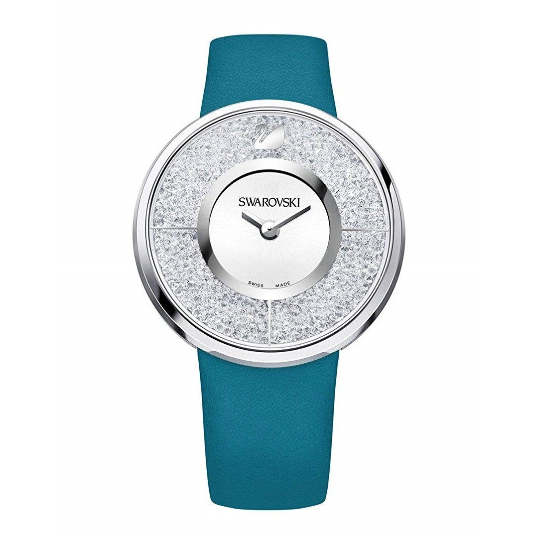 Swarovski Women&#39;s 5186452 Crystalline Blue Leather Watch