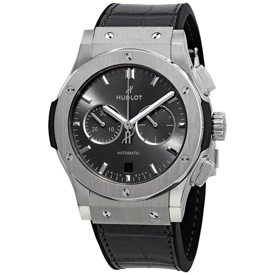 Hublot Men&#39;s 541.NX.7070.LR Classic Fusion  Chronograph Grey Leather Watch