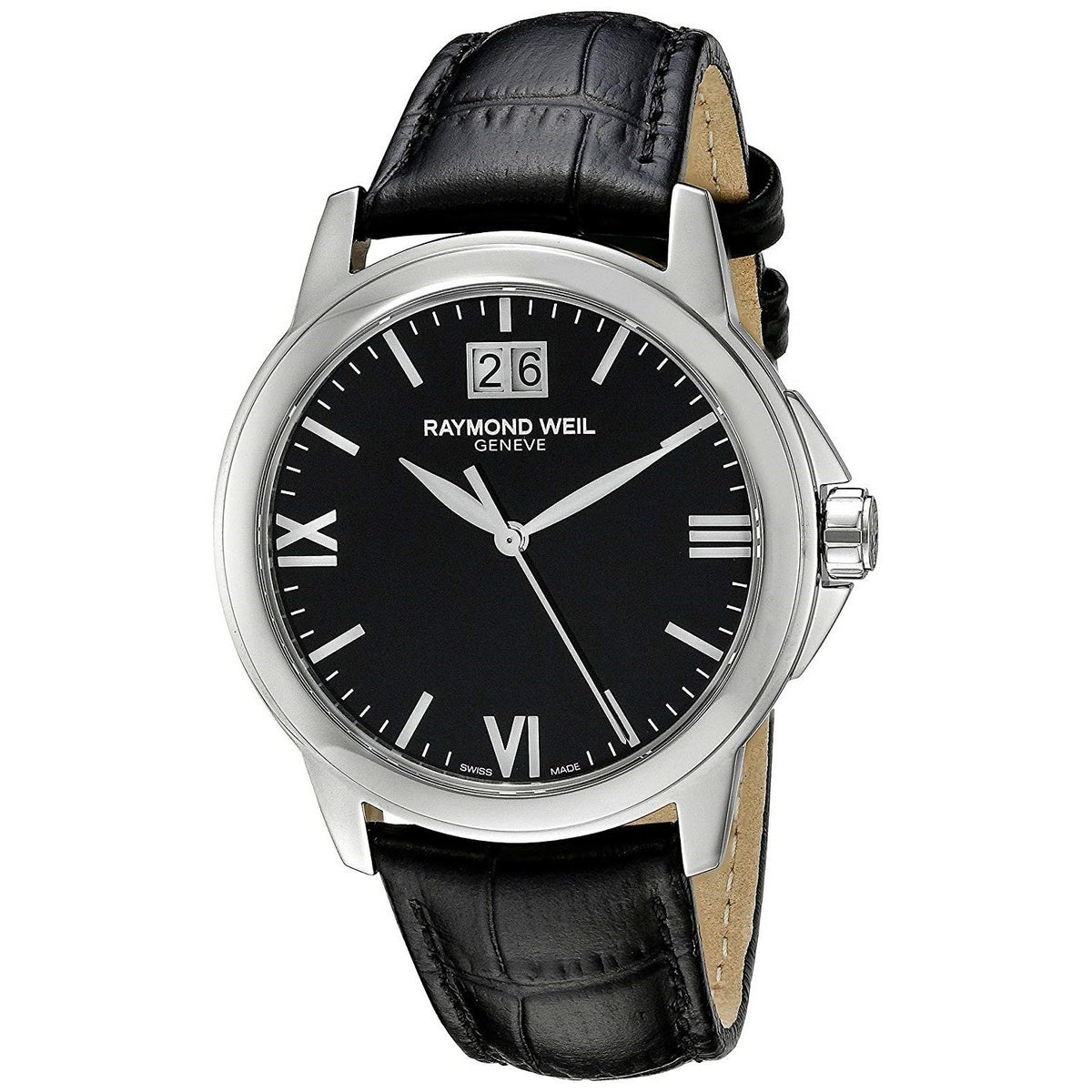 Raymond Weil Men&#39;s 5476-ST-00207 Tradition Black Leather Watch