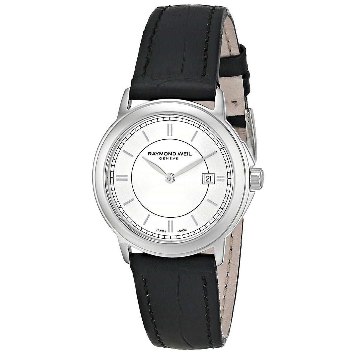 Raymond Weil Women&#39;s 59661-STC-65001 Maestro Black Leather Watch