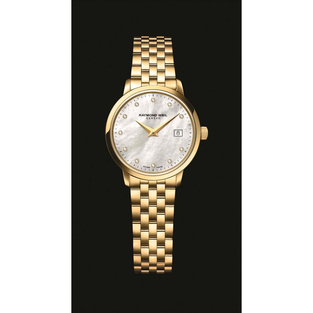 Raymond Weil Women&#39;s 5988-P-97081 Toccata Diamond Gold-Tone Stainless Steel Watch