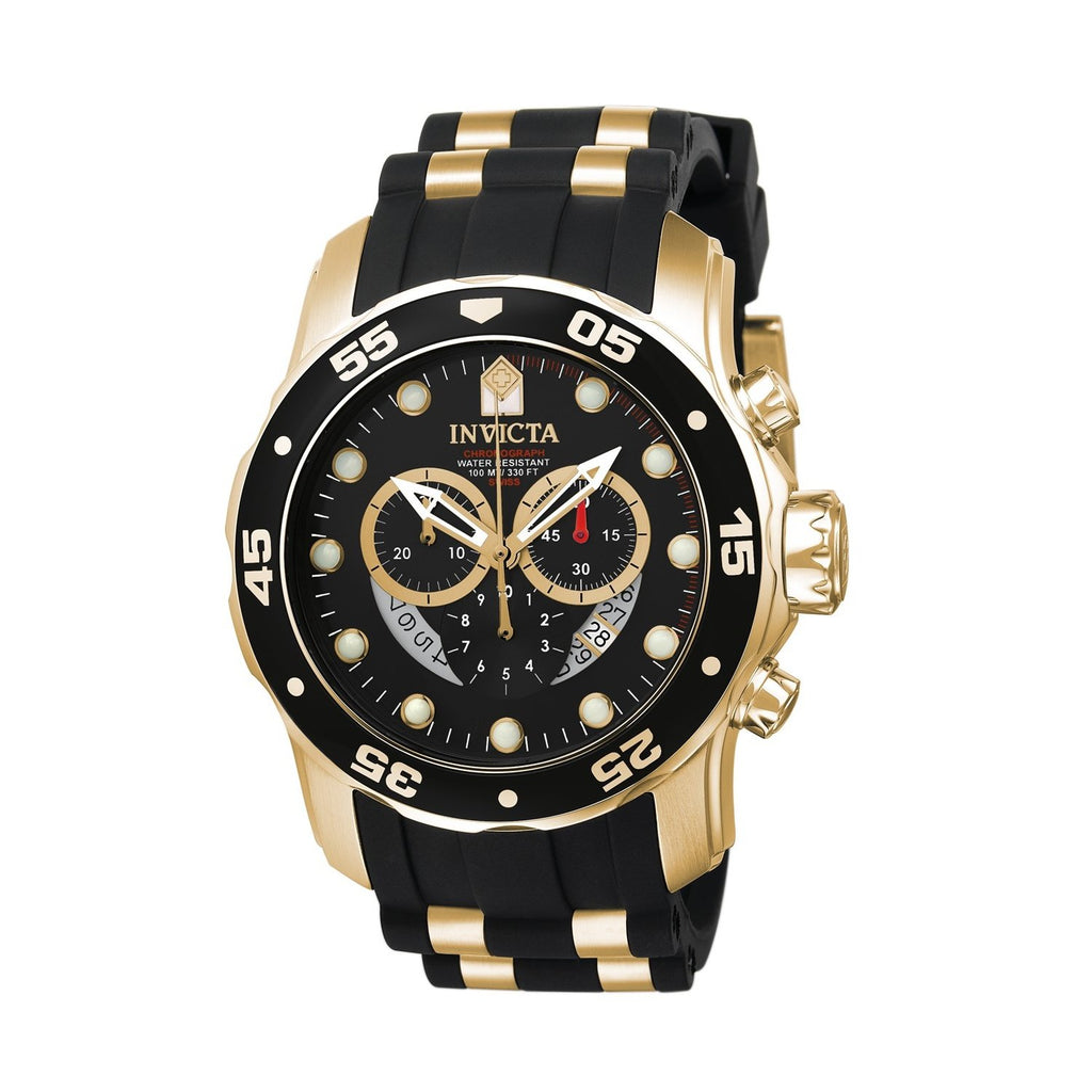 Invicta Men's 6981 Pro Diver Scuba Multi-Function Black and Gold