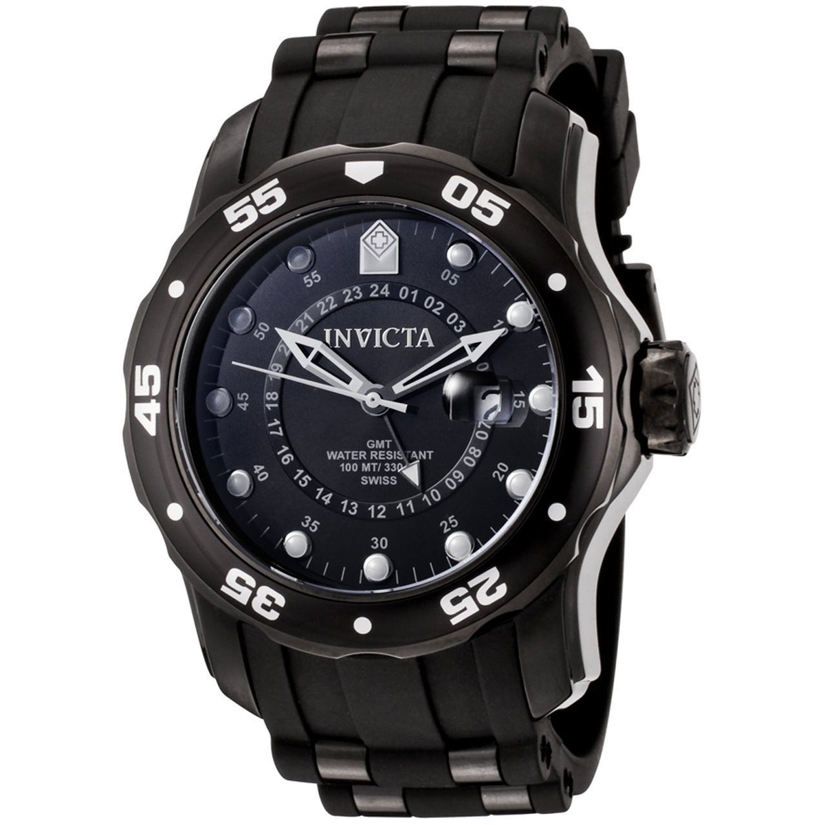 Invicta Men&#39;s 6996 Pro Diver Scuba GMT Black Polyurethane Watch