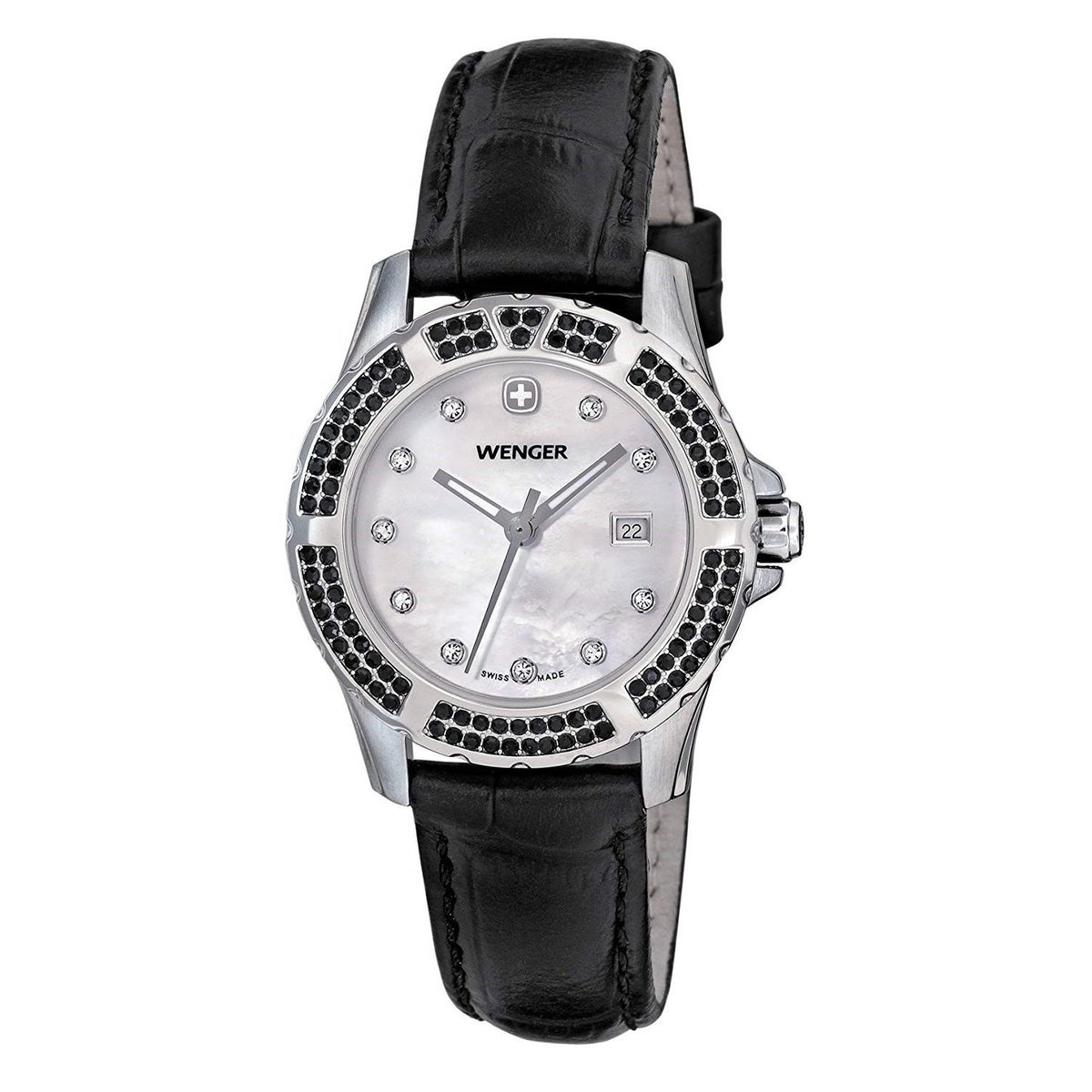 Wenger Women&#39;s 70315 Sport Elegance Black Leather Watch