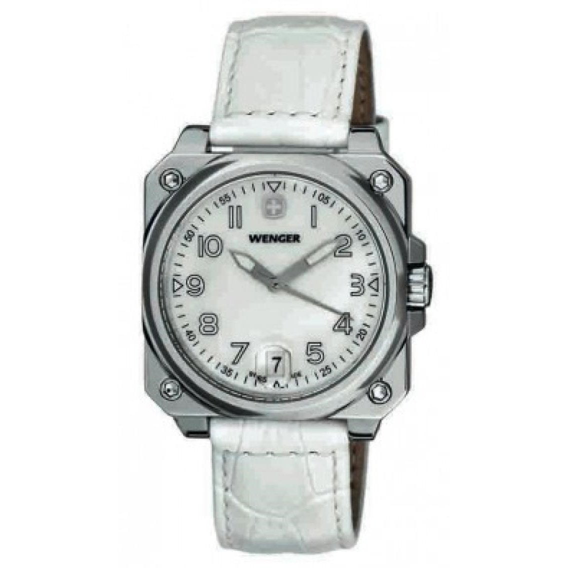 Wenger Women s 72433 AeroGraph Cockpit White Leather Watch Bezali