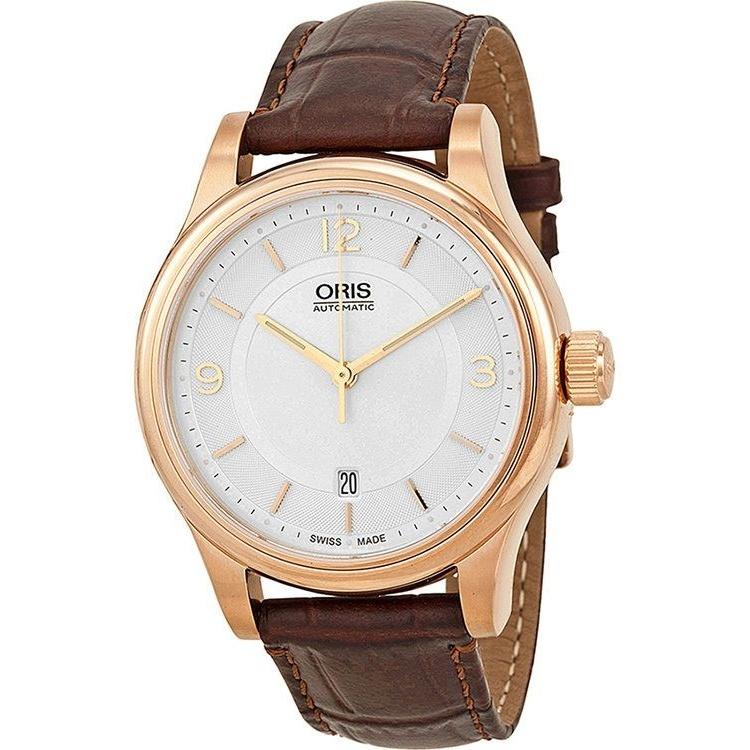 Oris Men&#39;s 73375944831LS Classic Date Brown Leather Watch