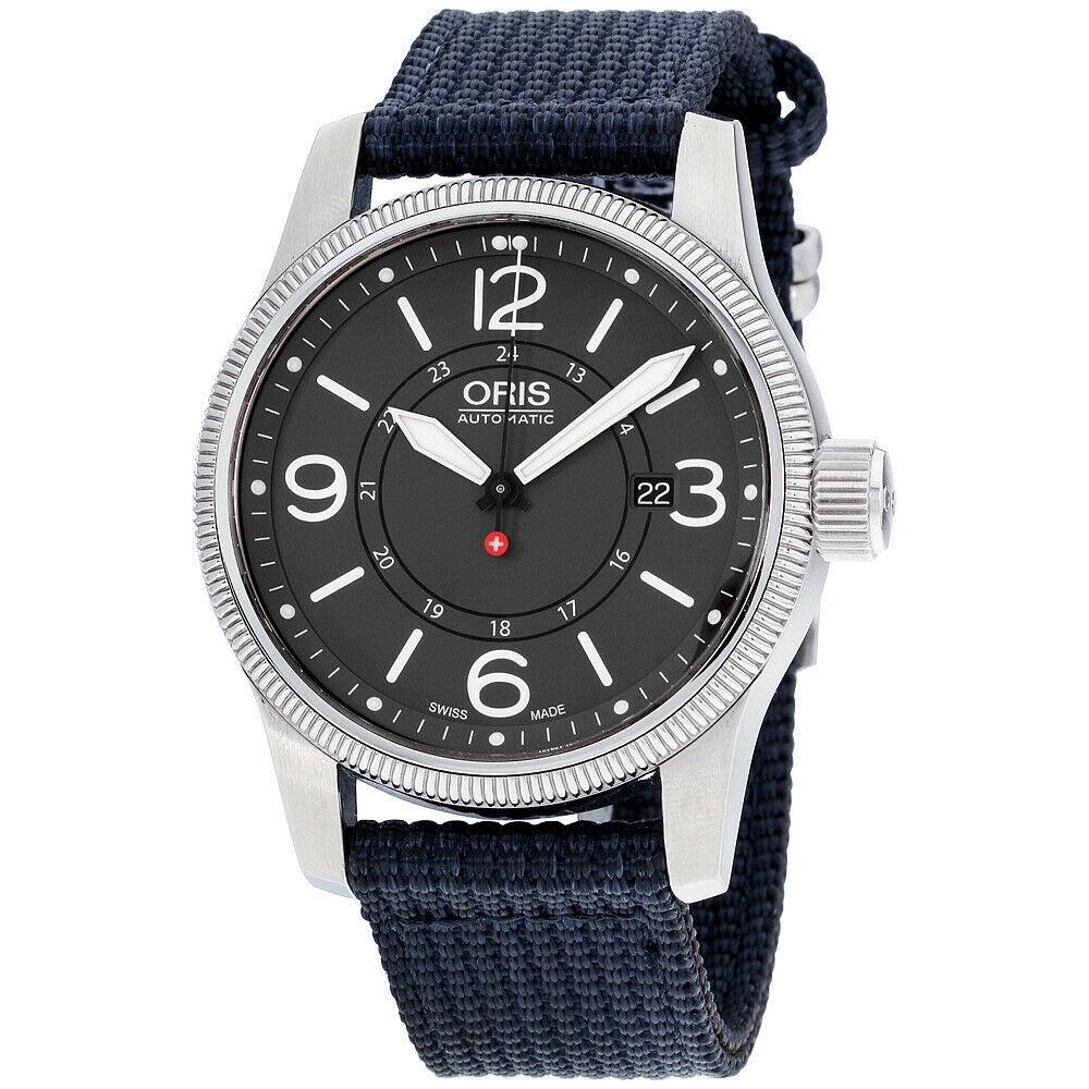 Oris Men s 73376294063TS Big Crown Swiss Hunter Team Blue Textile Watch