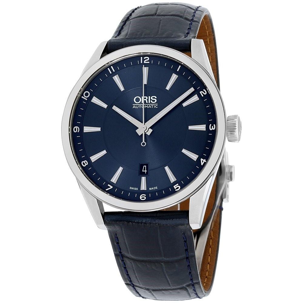 Oris Men&#39;s 73376424035LSBLU Artix Blue Leather Watch