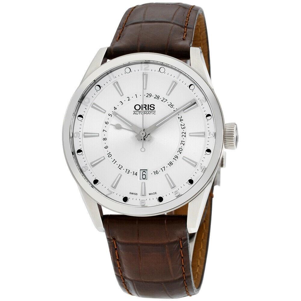 Oris Men s 76176914051LSBRN Artix Pointer Moon Brown Leather Watch