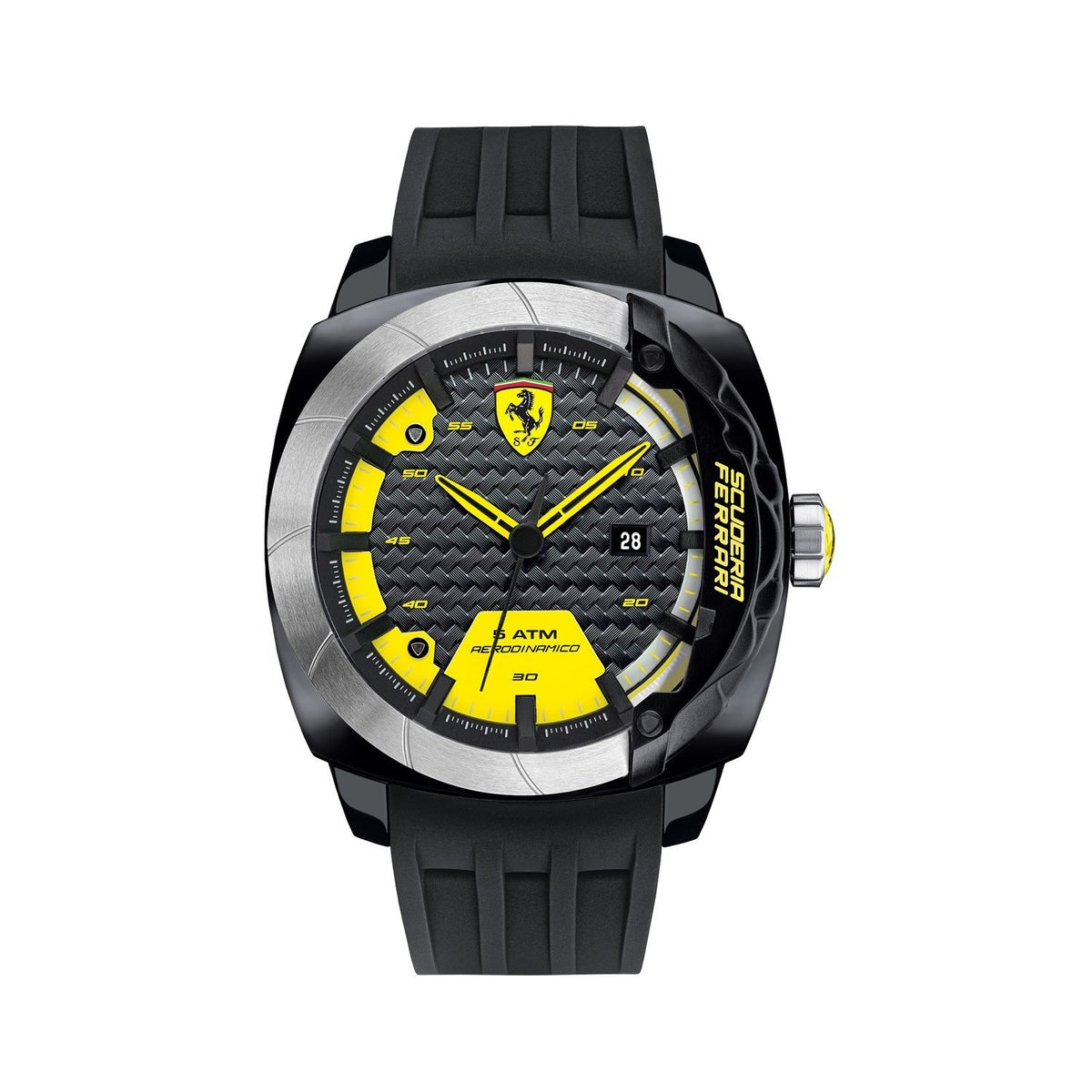 Ferrari Men&#39;s 830204 Scuderia Aerodinamico Black Silicone Watch