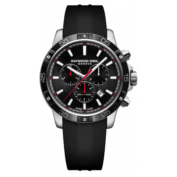 Raymond Weil Men's 8560-SR1-20001 Tango Chronograph Black Rubber Watch ...