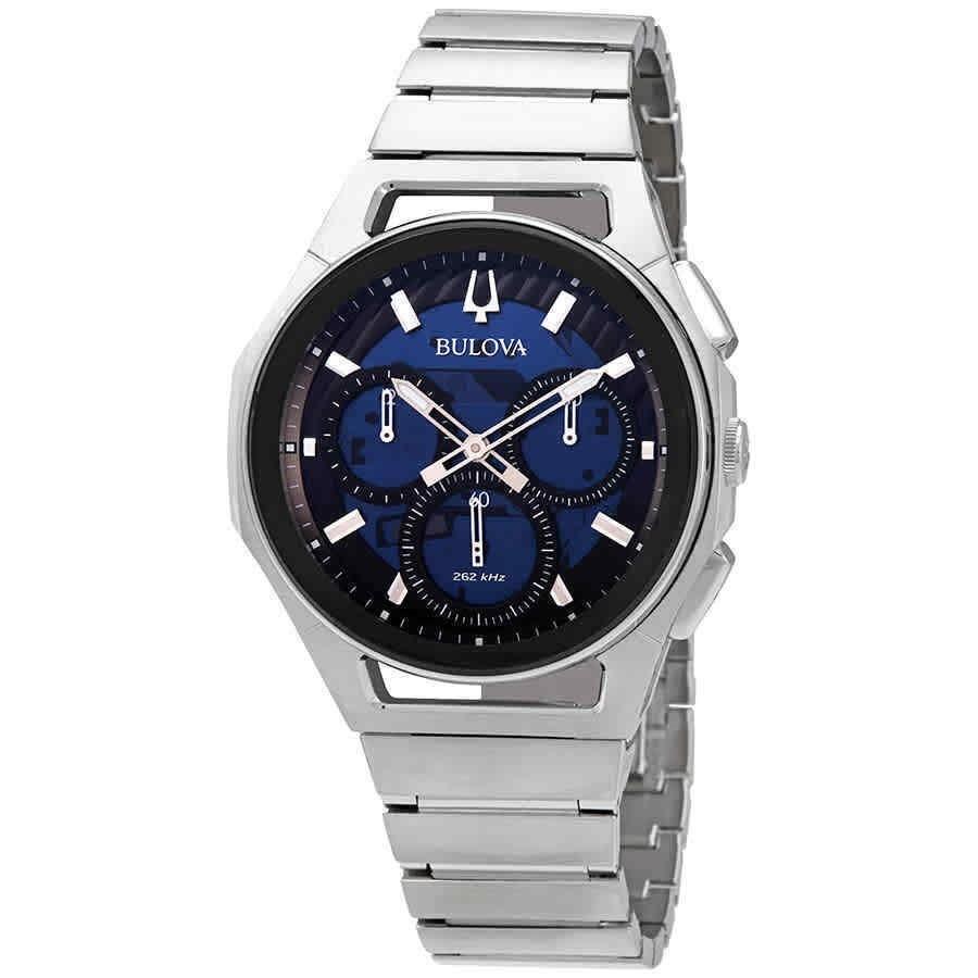 Bulova Men&#39;s 96A205 Curv Chronograph Stainless Steel Watch