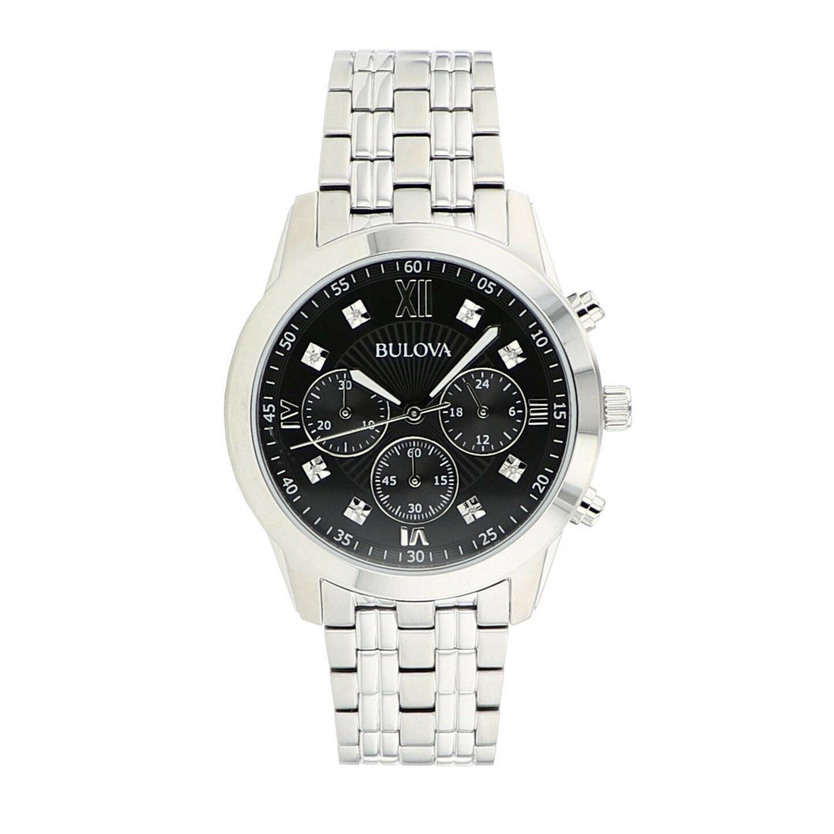 Bulova Men&#39;s 96D136 Diamond Chronograph Stainless Steel Watch