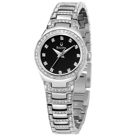 Bulova Women's 96L170 Crystal Stainless Steel with Sets of Crystal Watch