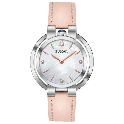 Bulova Women's 96P197 Rubaiyat  Pink Leather Watch