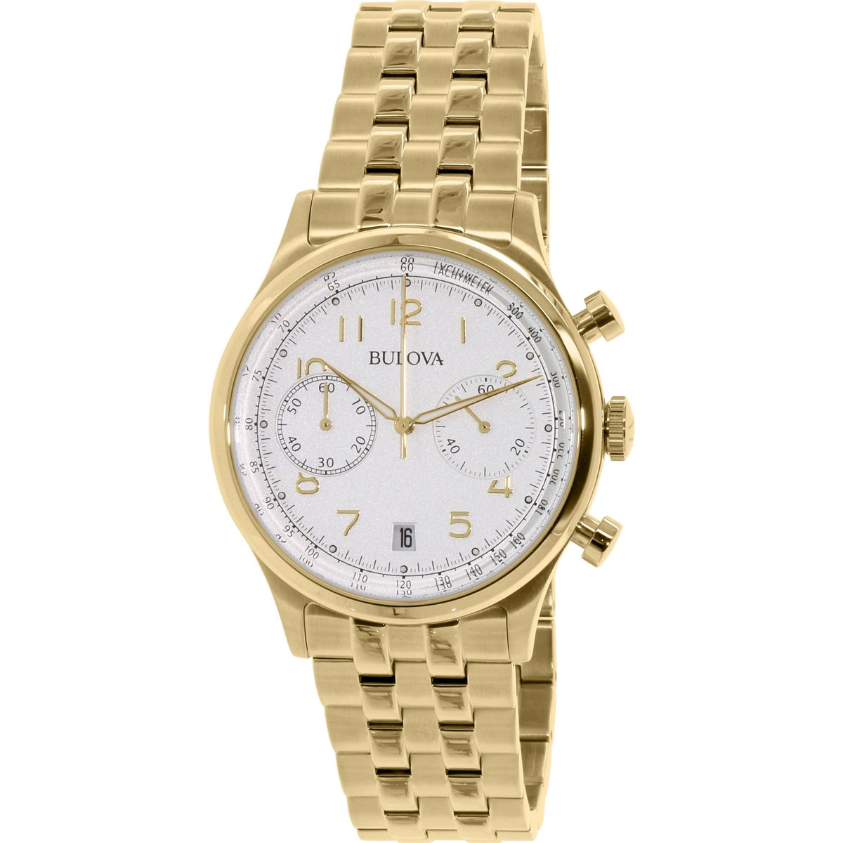 Bulova Men&#39;s 97B149 Vintage Chronograph Gold-Tone Stainless Steel Watch