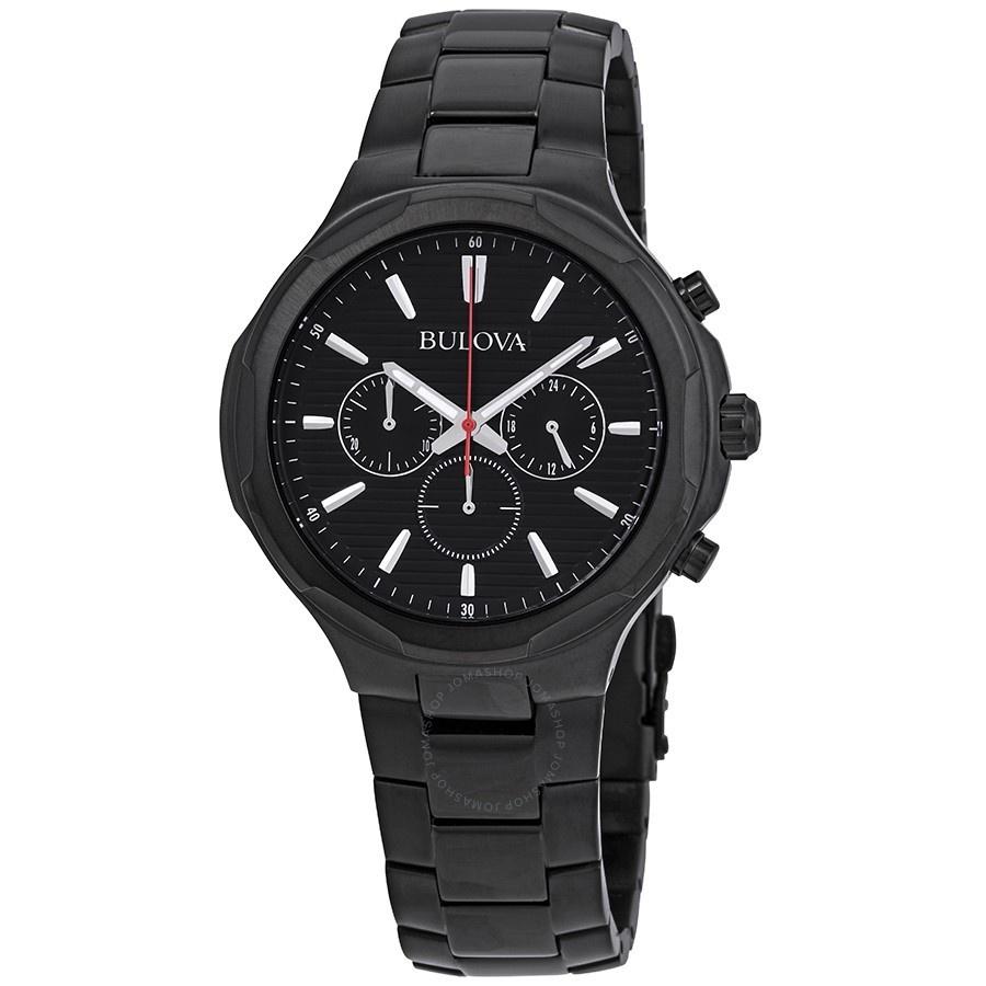 Bulova Men&#39;s 98A189 Classic Chronograph Black Stainless Steel Watch