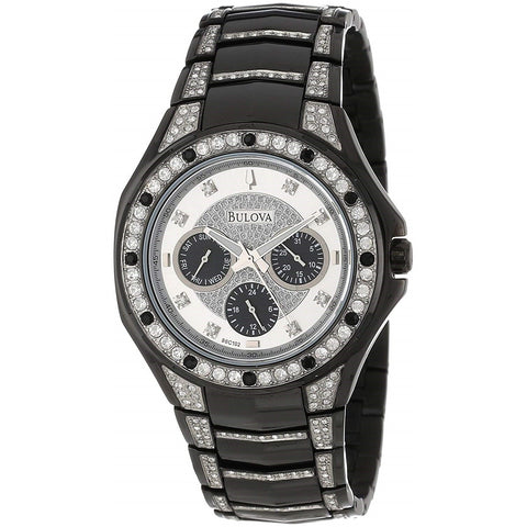 Bulova Men's 98C102 Chronograph Black Stainless Steel with Sets of Crystal Watch