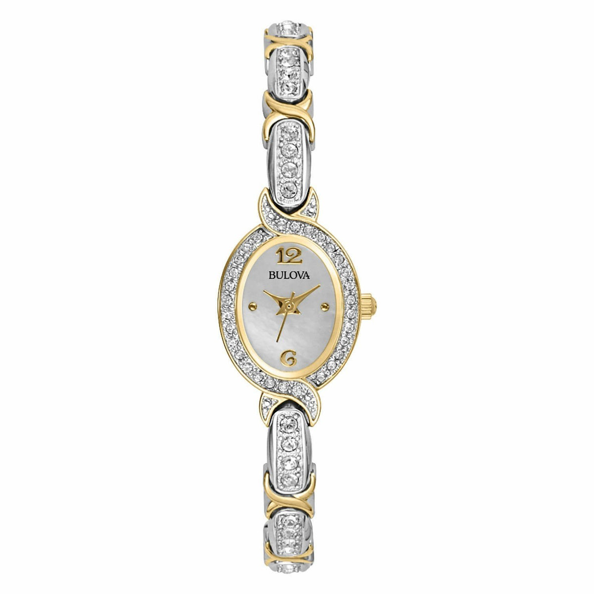 Bulova Women&#39;s 98L005 Crystal Two-Tone Stainless Steel with Sets of Crystal Watch