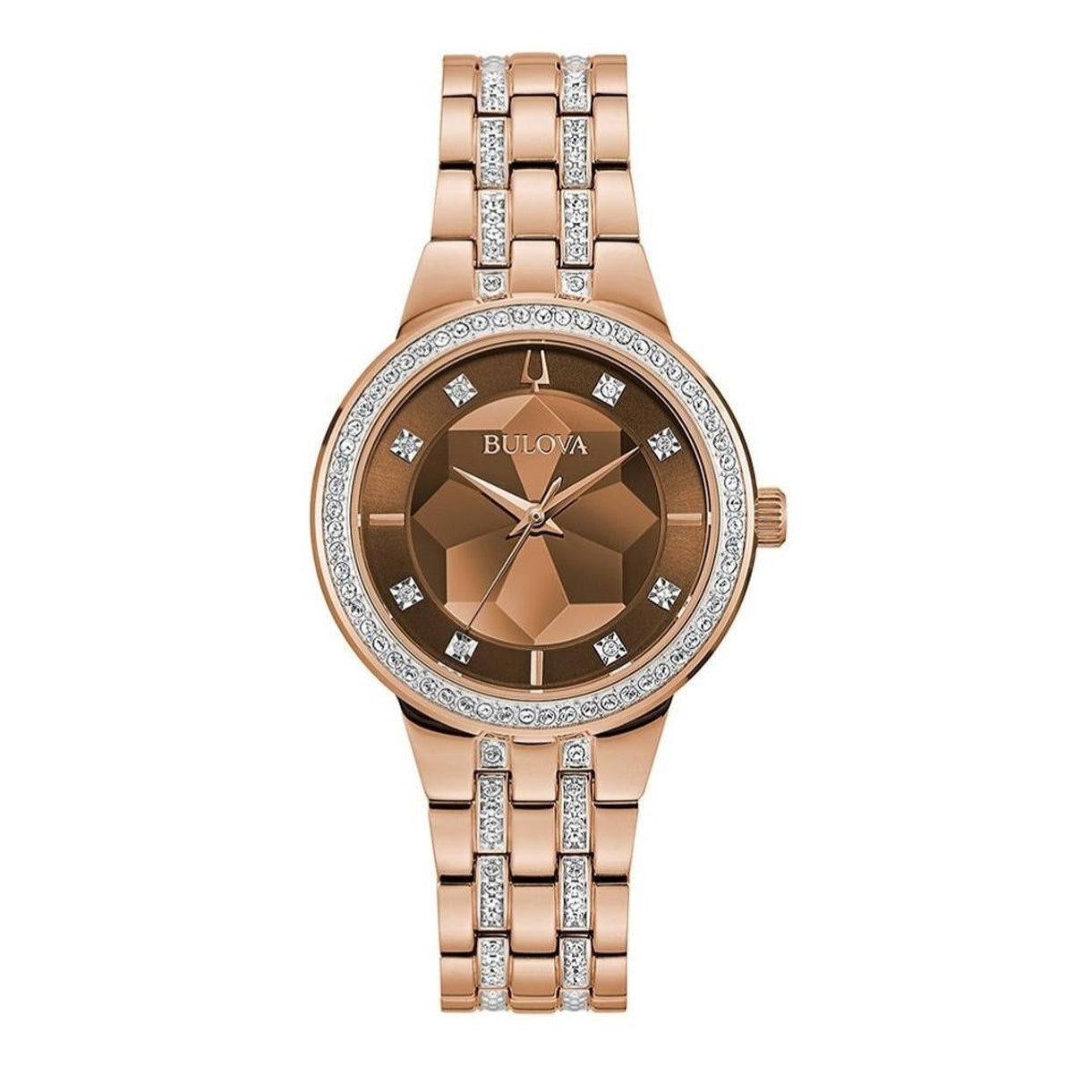 Bulova Women&#39;s 98L266 Phantom Crystal Rose-Tone Stainless Steel Watch