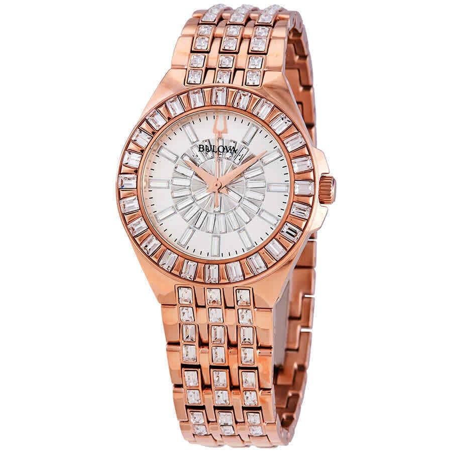 Bulova Women&#39;s 98L268 Phantom Rose Gold-Tone Stainless Steel with Sets of Crystal Watch