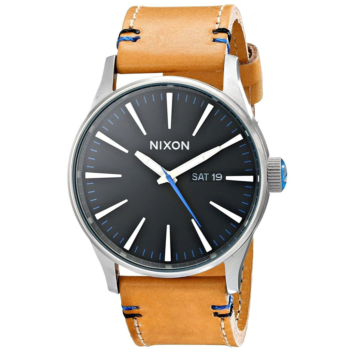 Nixon Men&#39;s A105-1602 Sentry Leather Brown Leather Watch