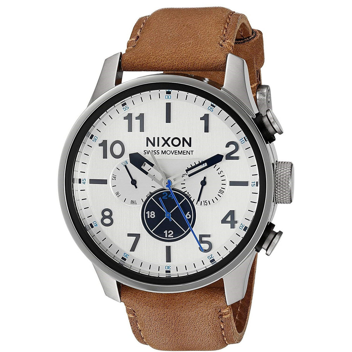 Nixon Men&#39;s A108-22092 Safari Chronograph Brown Leather Watch