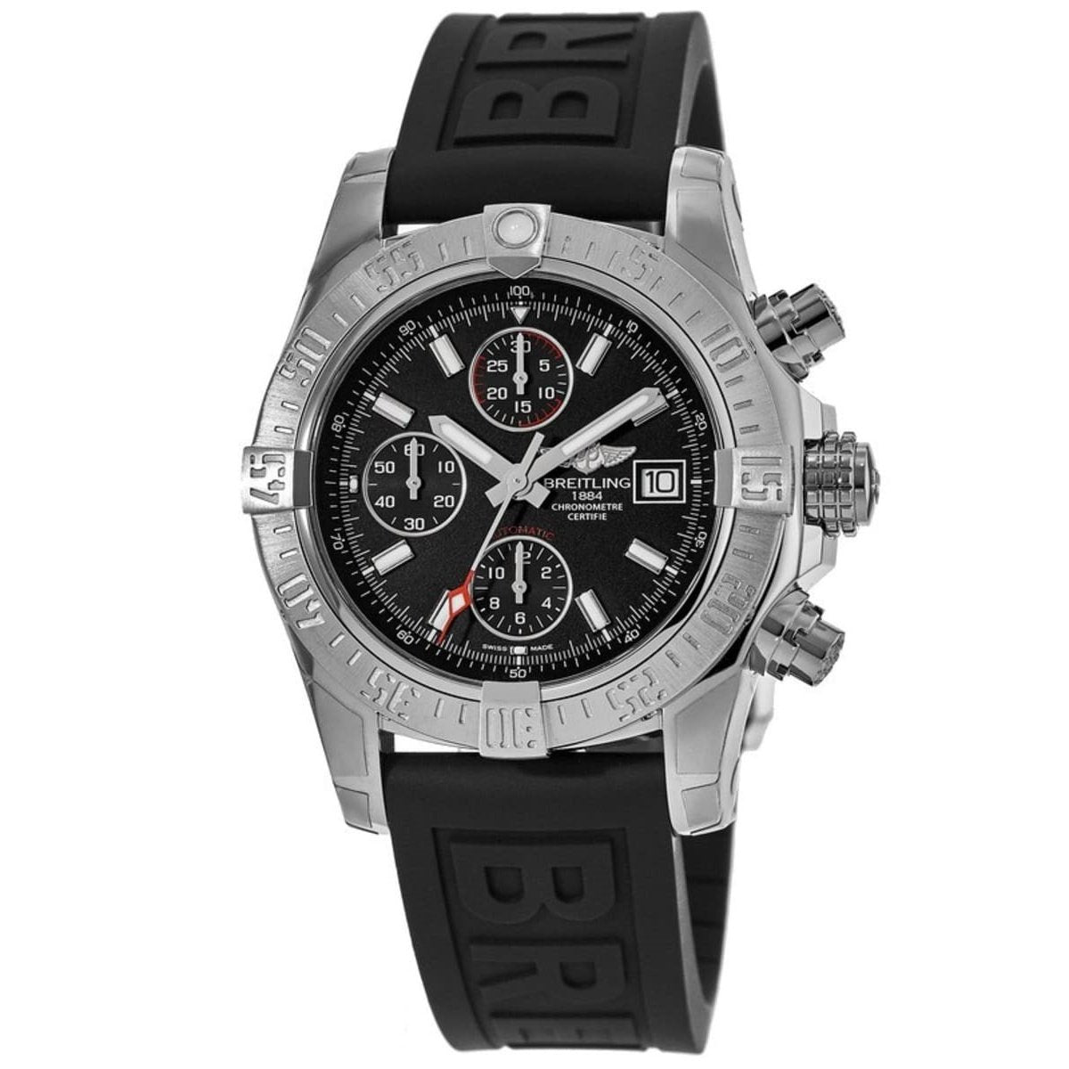 Breitling Men&#39;s A1338111-BC32-153S Avenger II Chronograph Black Rubber Diver Pro III Watch