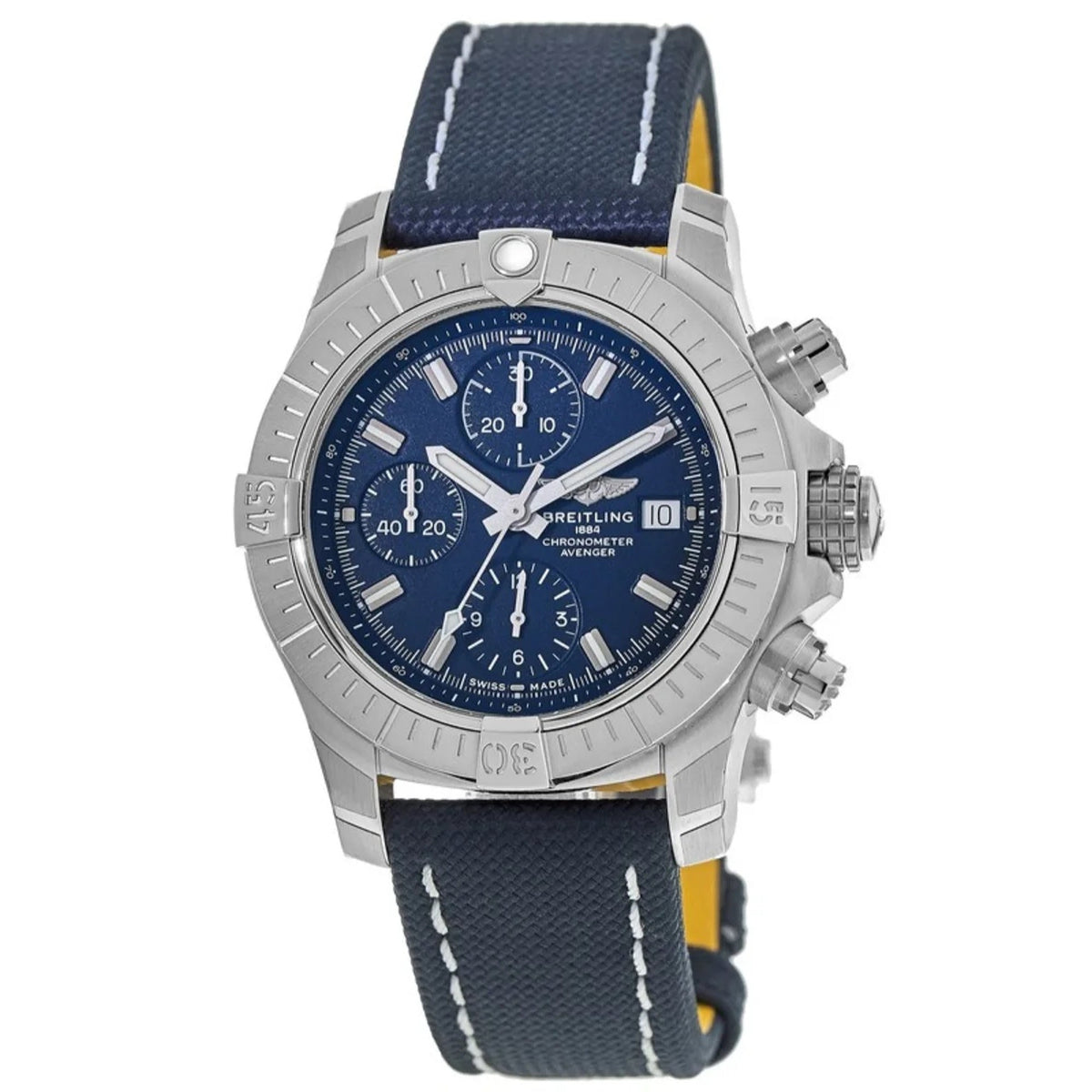 Breitling Men&#39;s A13385101C1X2 Avenger Chronograph Chronograph Blue Leather Watch