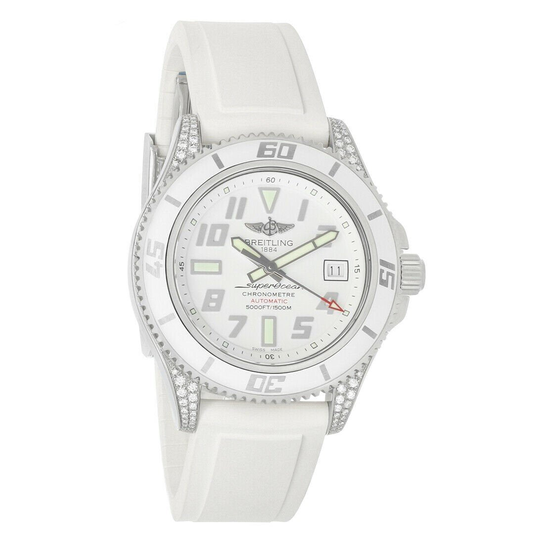 Breitling Men&#39;s A17364AR-A763-147S Superocean White Rubber Watch