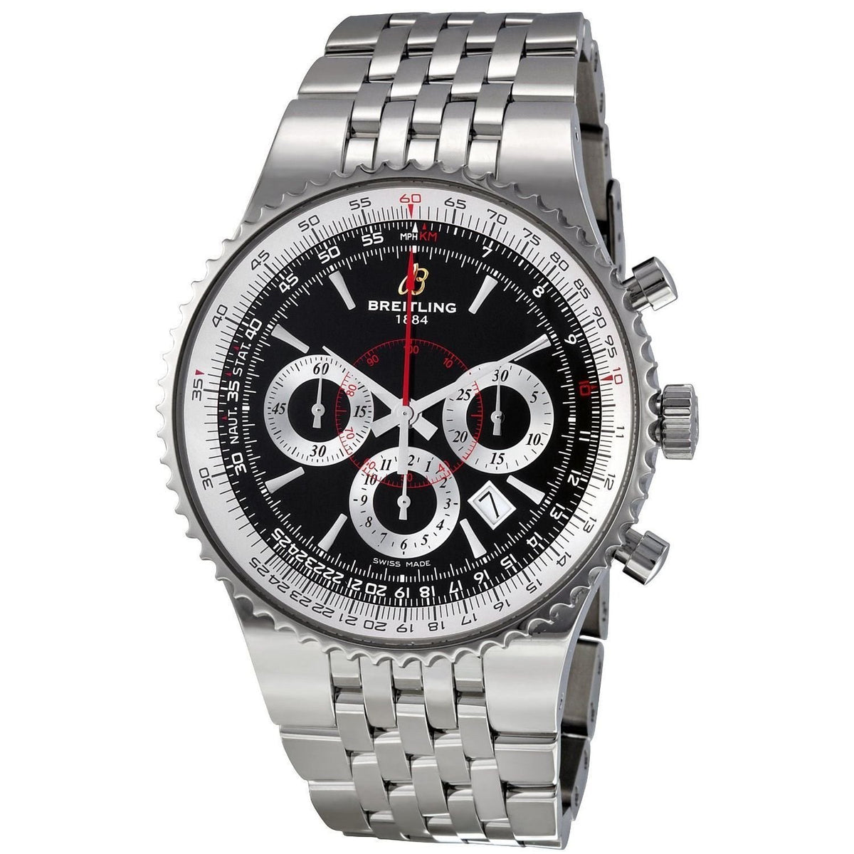 Breitling Men&#39;s A2335121-BA93 Montbrillant Chronograph Automatic Stainless Steel Watch