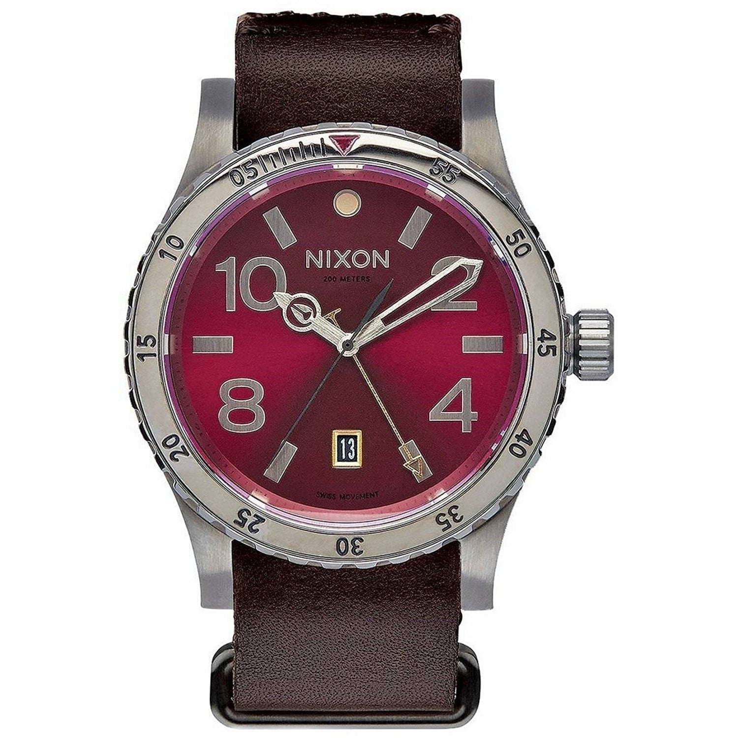 Nixon Men's A269-2073 Diplomat Brown Leather Watch - Bezali