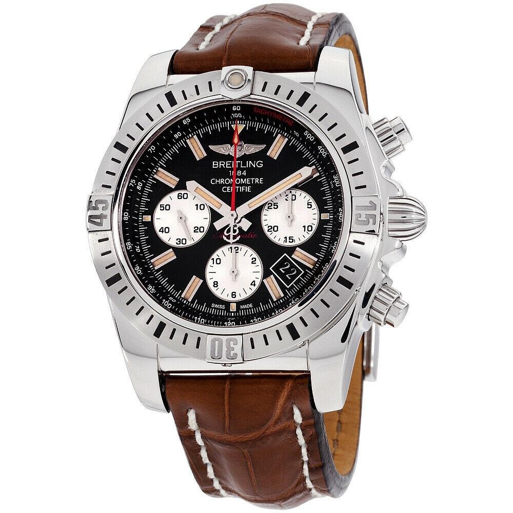 Breitling Men's AB01154G-BD13-739P Chronomat Chronograph Brown Leather ...