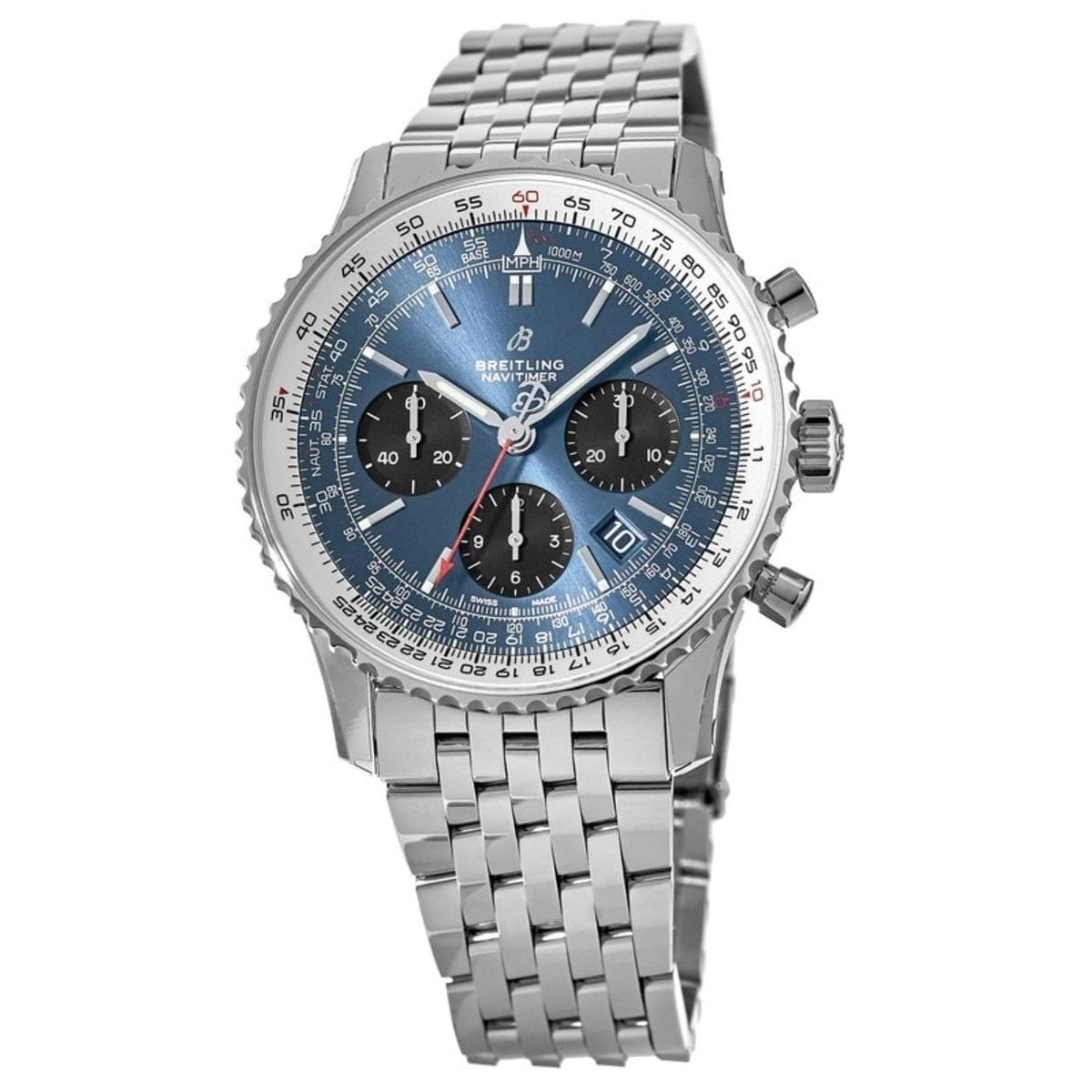 Breitling Men&#39;s AB0121211C1A1 Navitimer 1 Chronograph Stainless Steel Watch