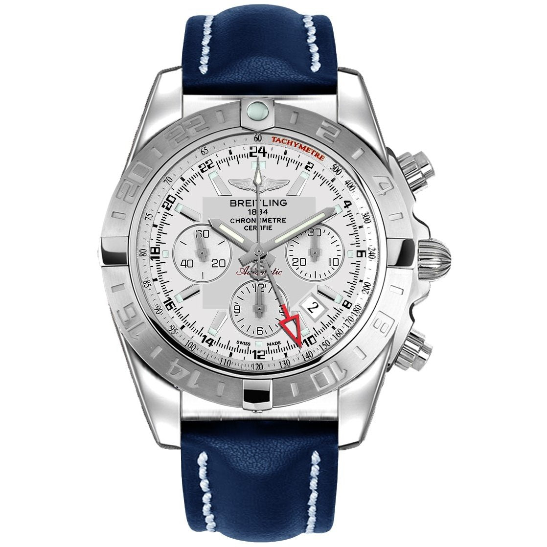 Breitling Men&#39;s AB042011-G745-105X Chronomat 44 GMT Chronograph Blue Leather Watch