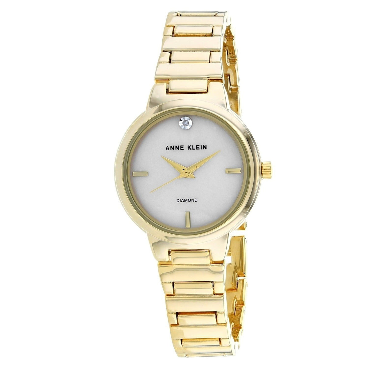 Anne Klein Women&#39;s AK-2440PMGB Classic Diamond Gold-Tone Stainless Steel Watch