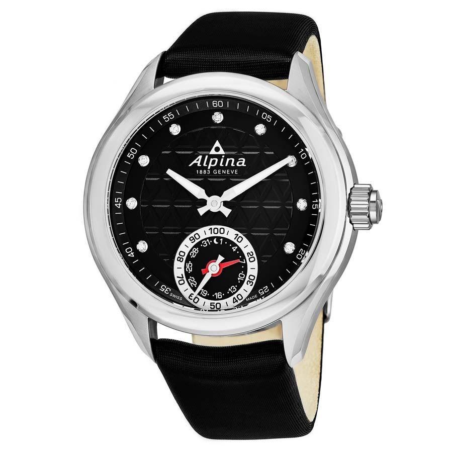 Alpina Women&#39;s AL-285BTD3C6 Horological Smartwatch Black Satin Watch