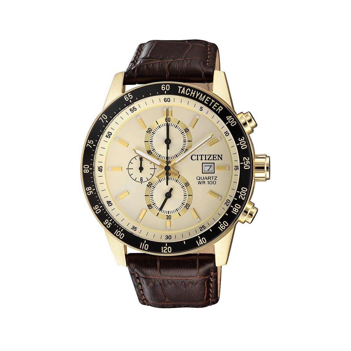 Citizen Men&#39;s AN3602-02A Chronograph Brown Leather Watch