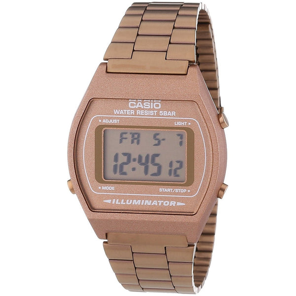 Casio Men's B640WC-5AEF Retro Digital Bronze Stainless Steel Watch - Bezali