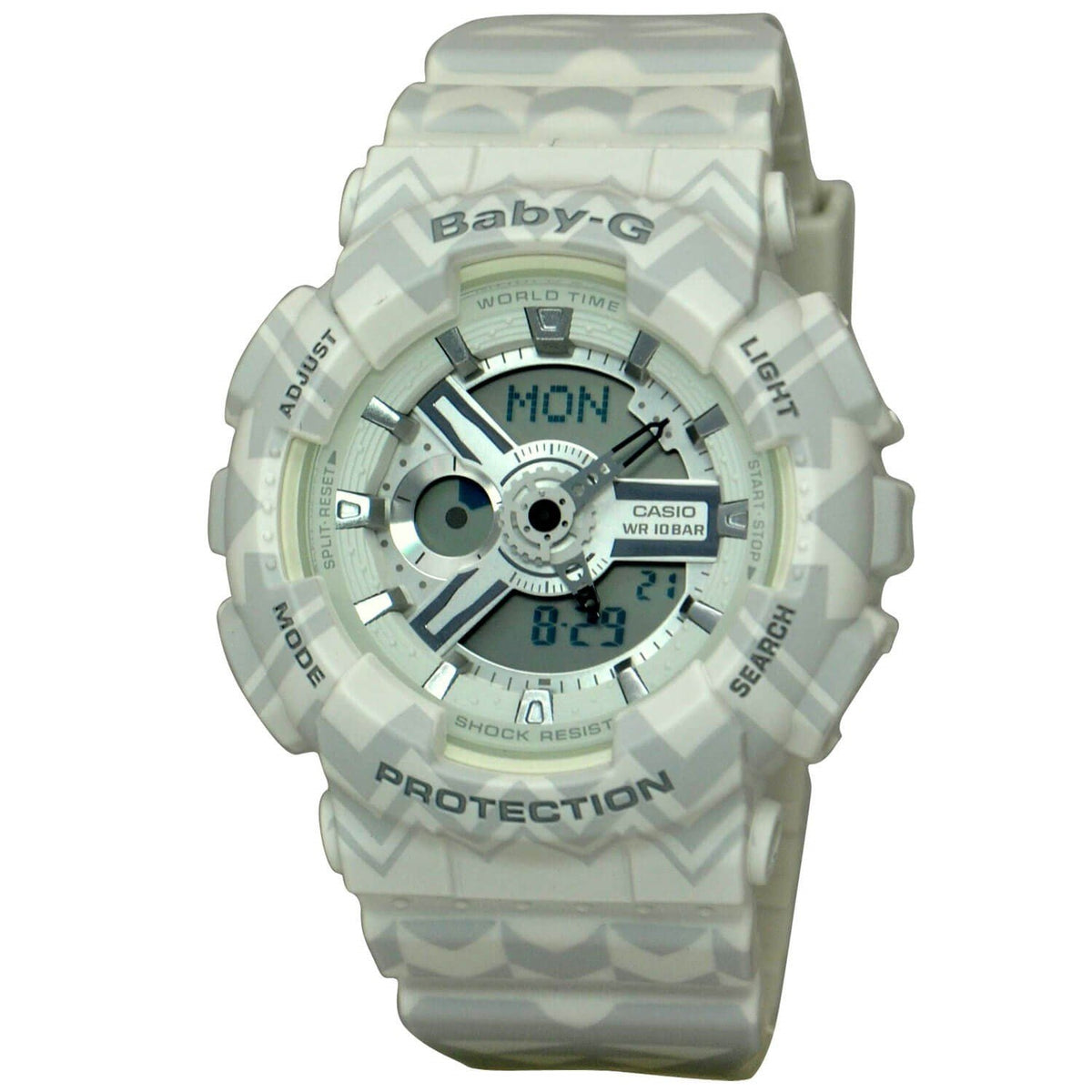 Casio Women&#39;s BA110TP-7A Baby G Chronograph White Silicone Watch