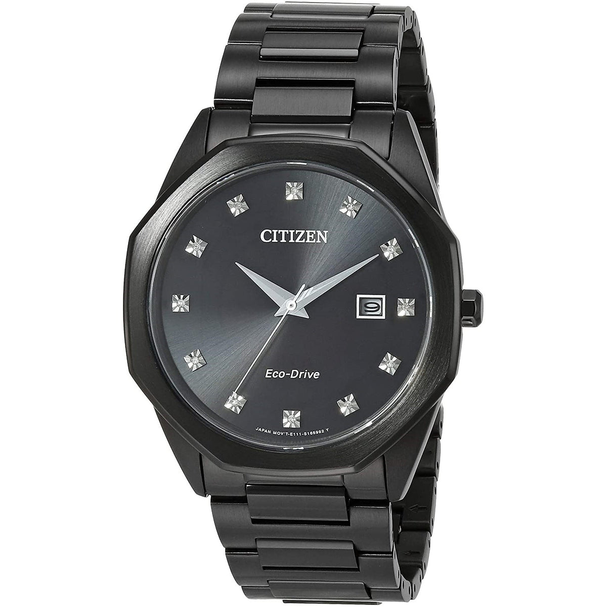 Citizen Men&#39;s BM7495-59G Corso Diamond Black Stainless Steel Watch