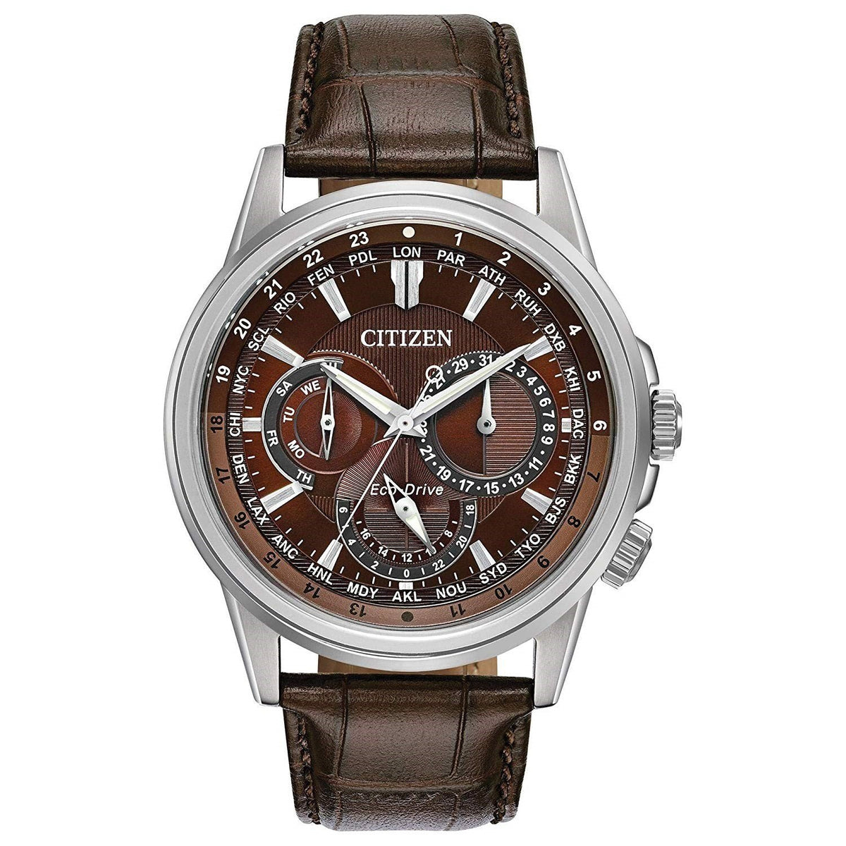 Citizen Men&#39;s BU2020-29X Calendrier Brown Leather Watch