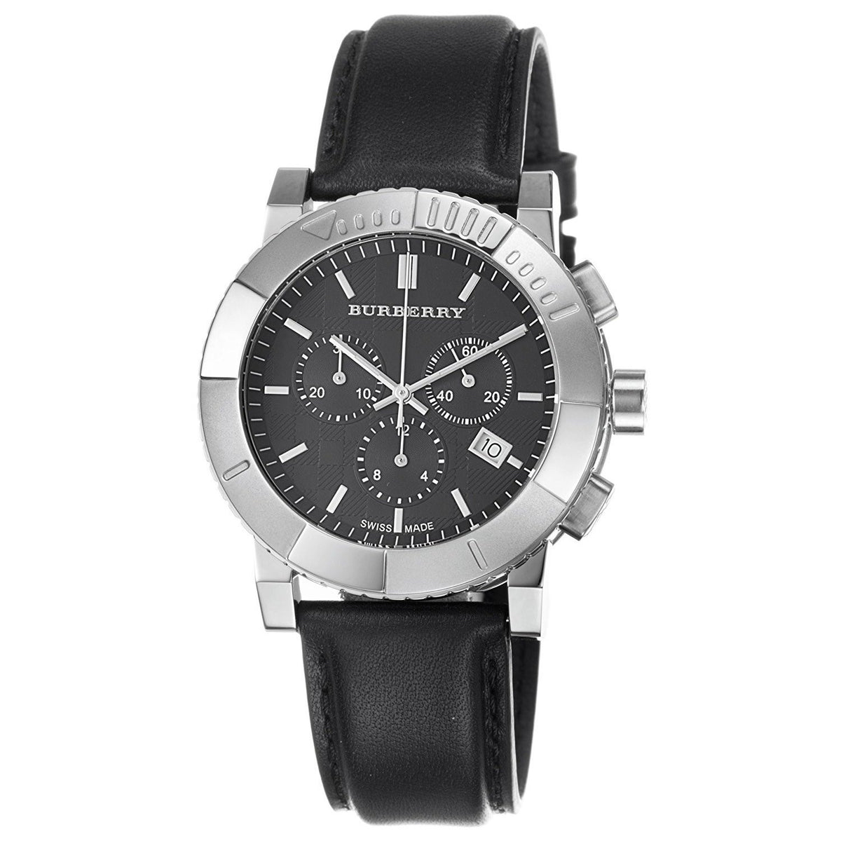 Burberry Men&#39;s BU2306 Trench Chronograph Black Leather Watch