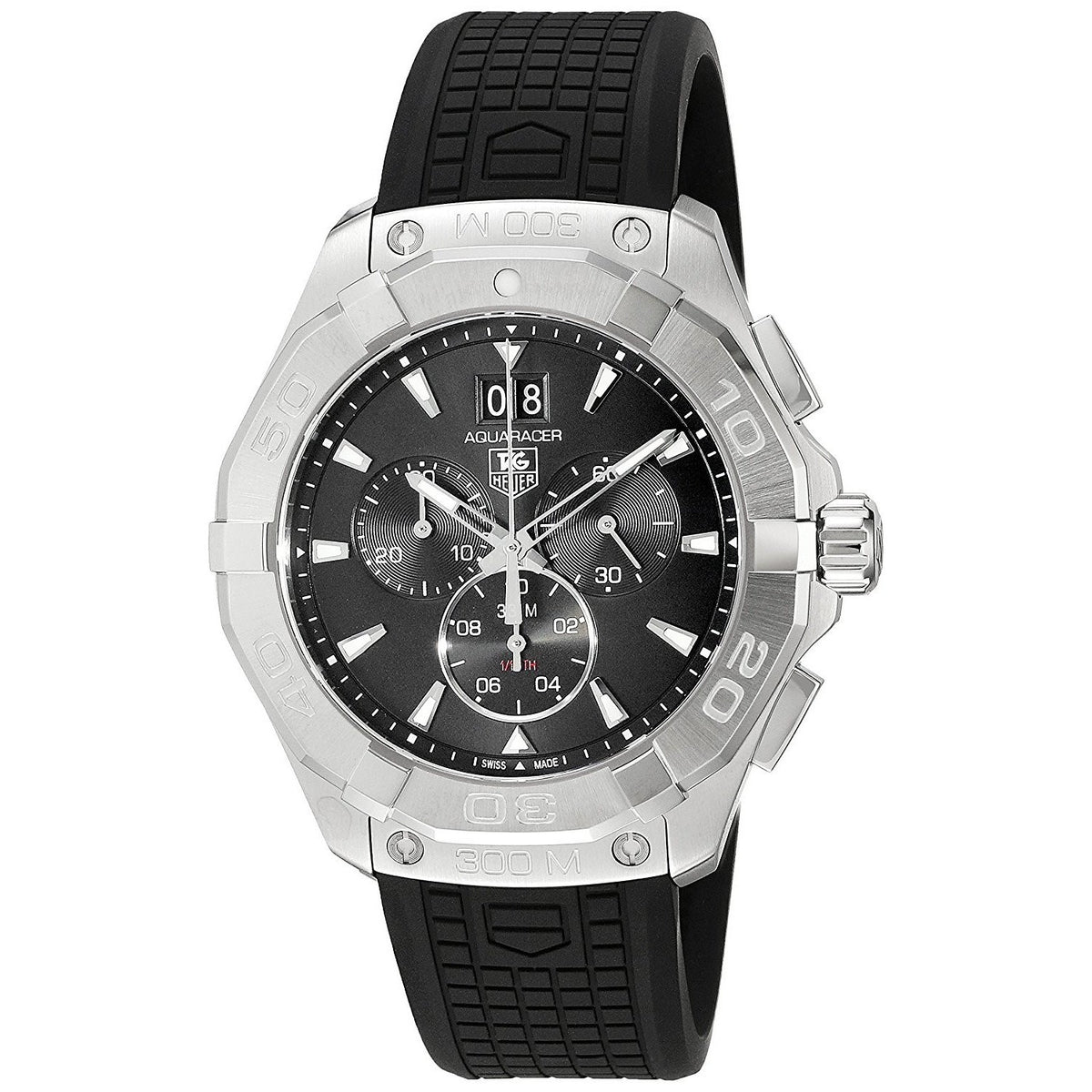 Tag Heuer Men&#39;s CAY1110.FT6041 Aquaracer Chronograph Black Rubber Watch