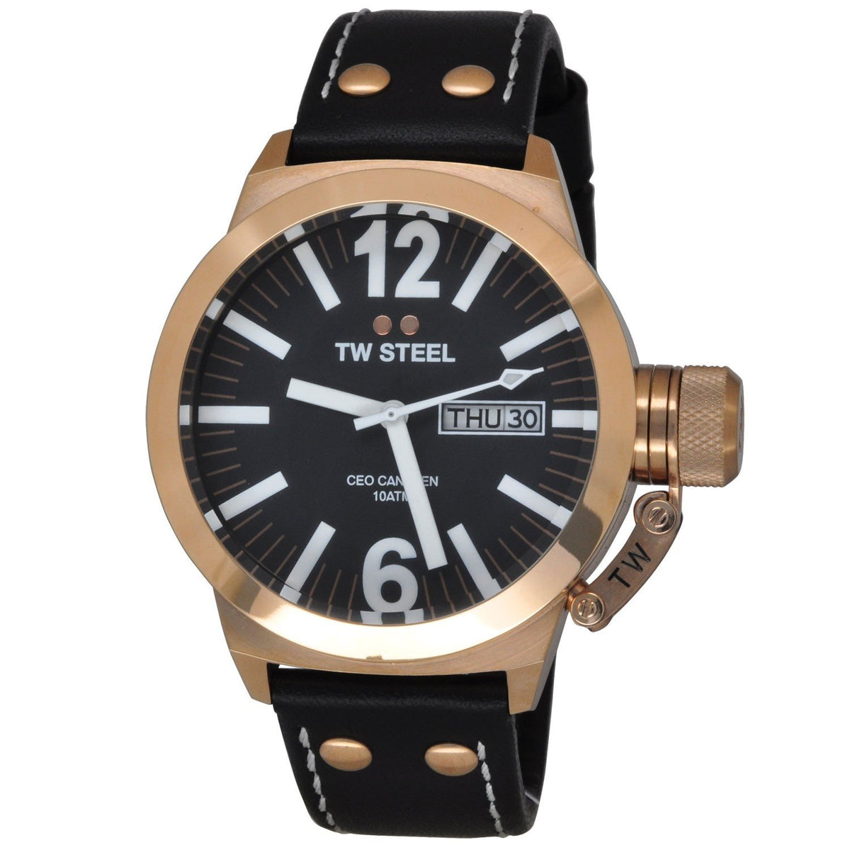 TW Steel Men&#39;s CE1021 CEO Black Leather Watch