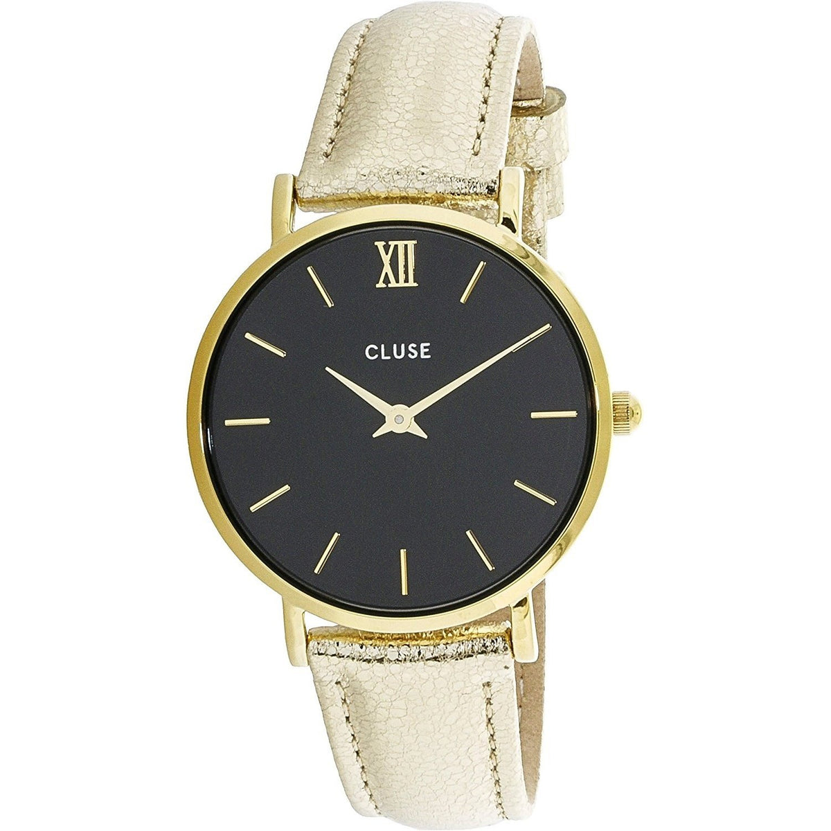 Cluse Women&#39;s CL30037 Minuit Gold-Tone Leather Watch